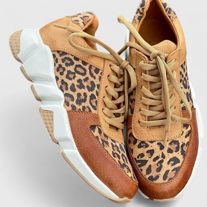 Zapatillas en Piel con Detalle Animal Print Rosalind
