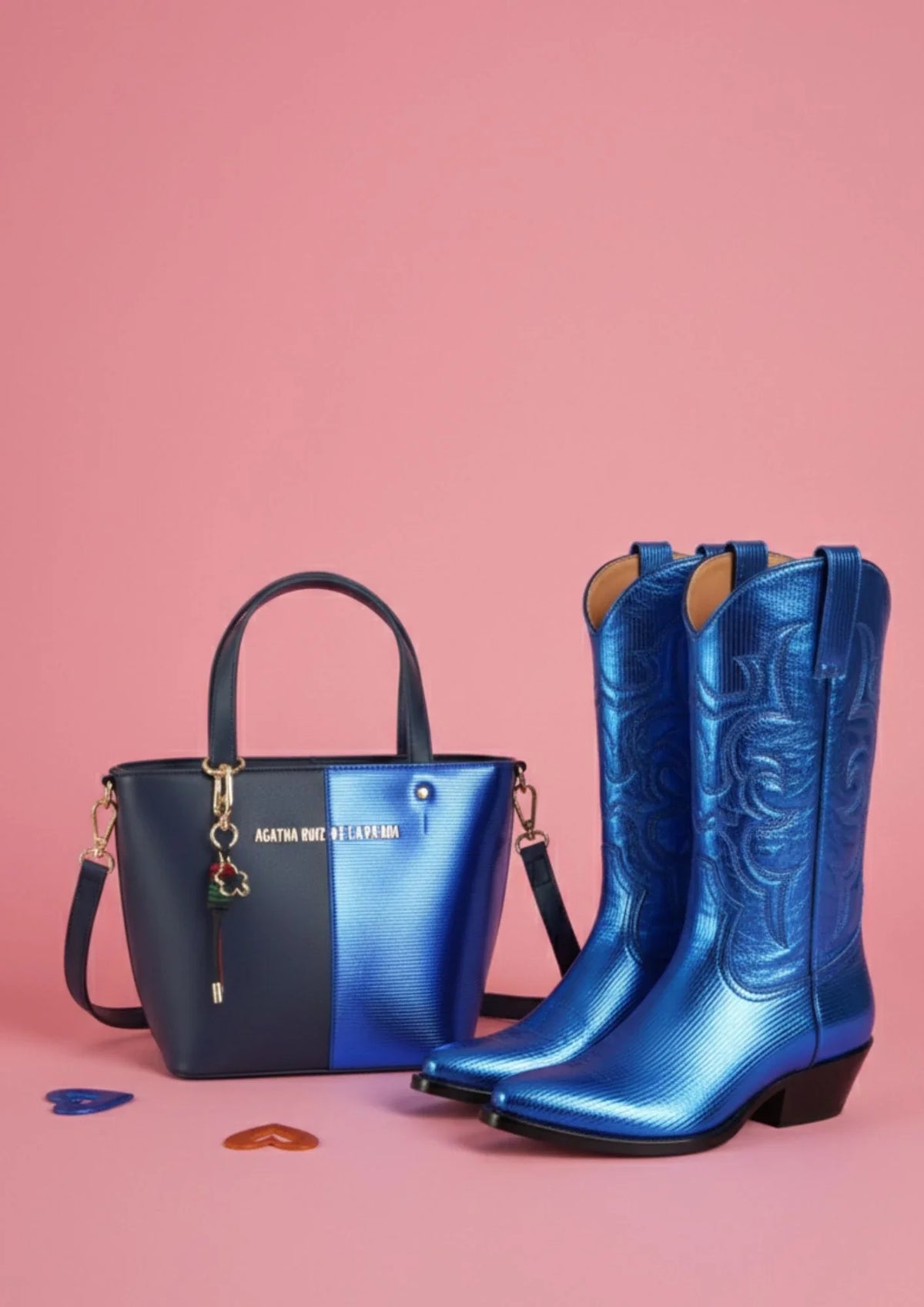 Mini Bolso Bimaterial Piel y Ante Chic