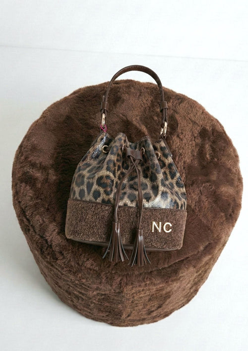 Bolso Bombonera Leopardo Efecto Potro