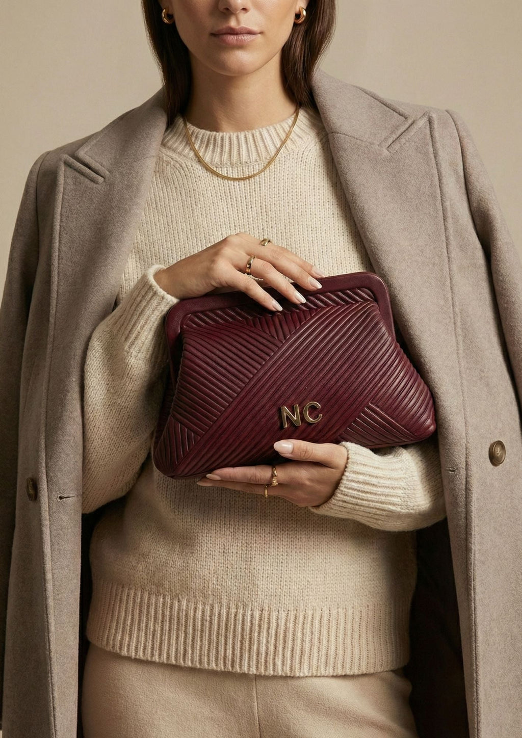 Bolso de mano – Clutch Boquilla Plisado