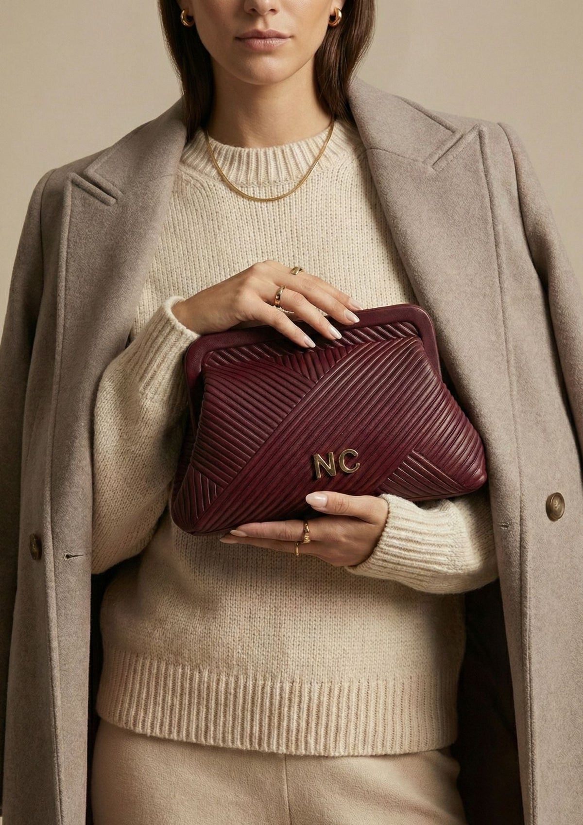 Bolso de mano – Clutch Boquilla Plisado