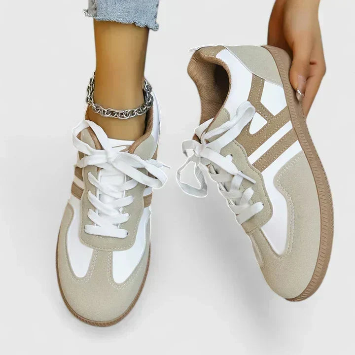 Zapatillas Bicolor en Piel con Paneles 'Audrey'
