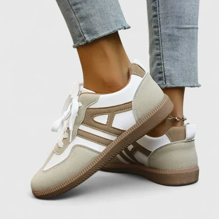 Zapatillas Bicolor en Piel con Paneles 'Audrey'