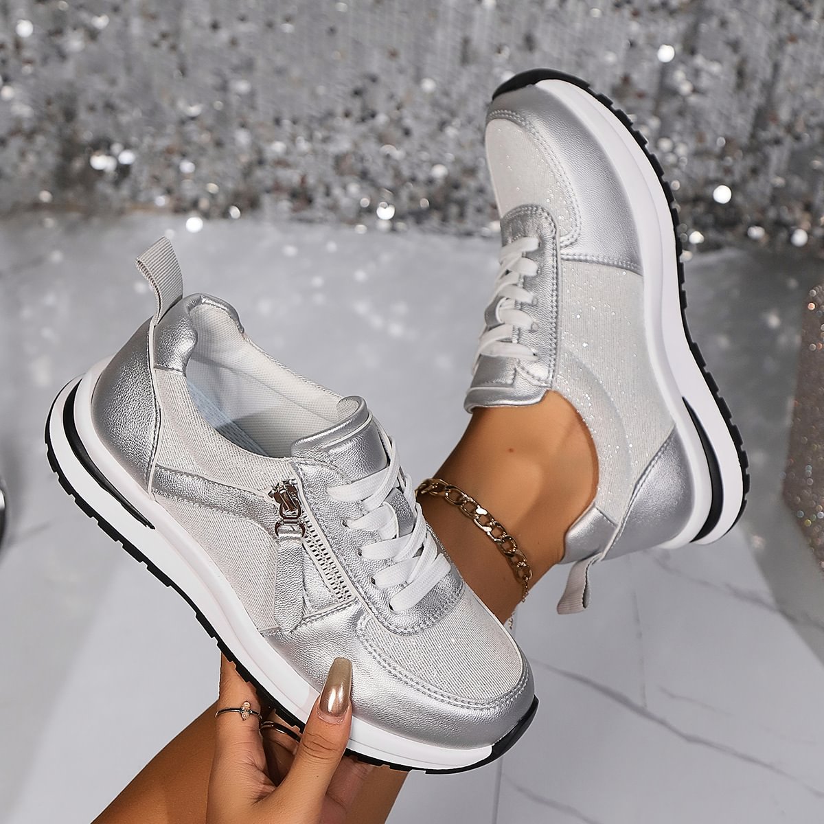 Zapatillas con Acabado Metalizado 'Marjorie'