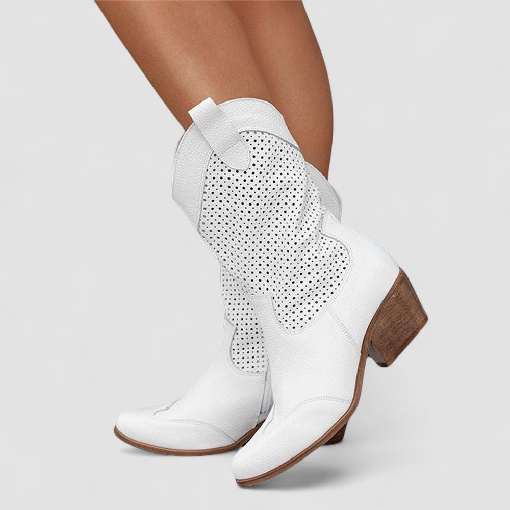 Perforated Western Botas Quinn