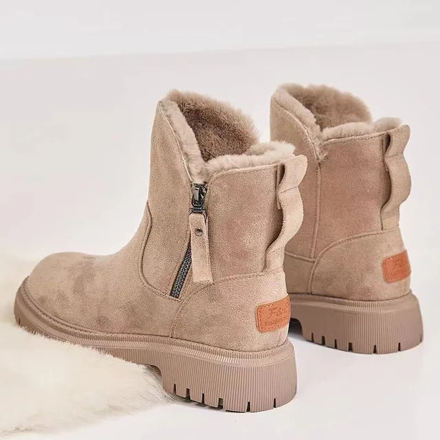 Botas de Ante para Invierno con Ribete de Pelo Nora