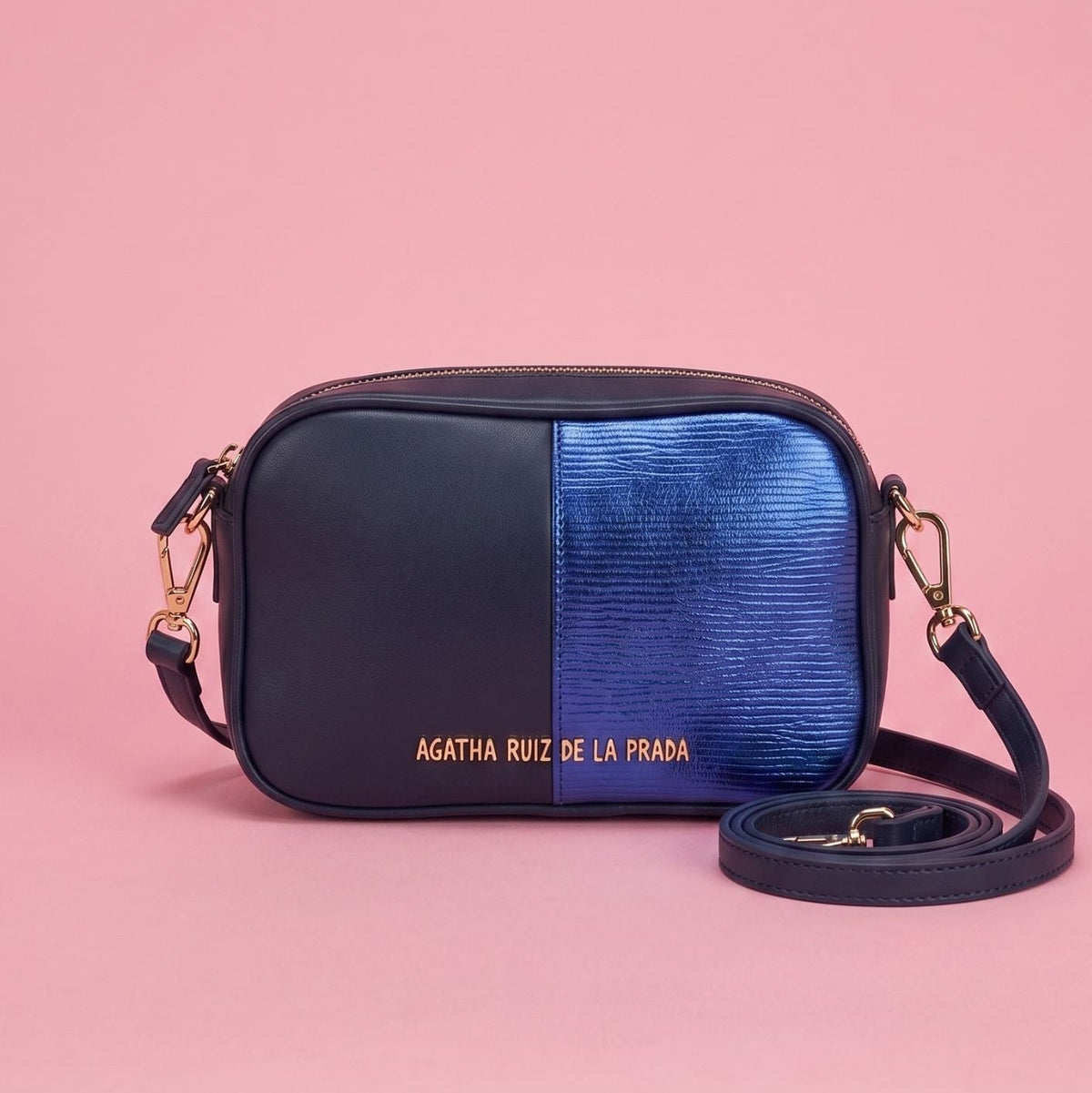 Bandolera Bimaterial Piel y Ante Chic