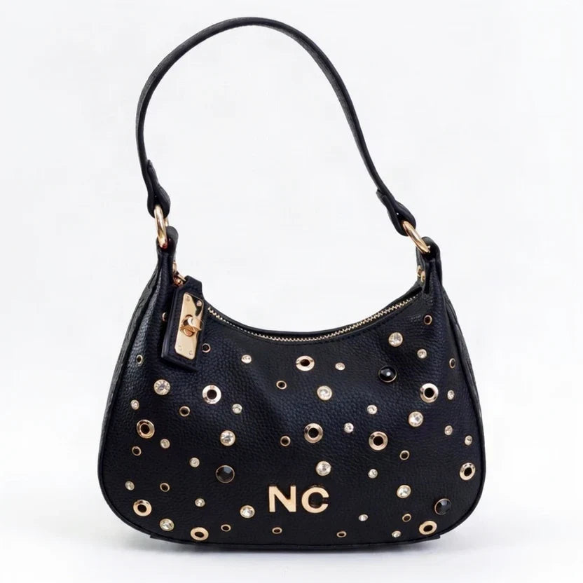Bolso Góndola con Cristales en Piel Soft
