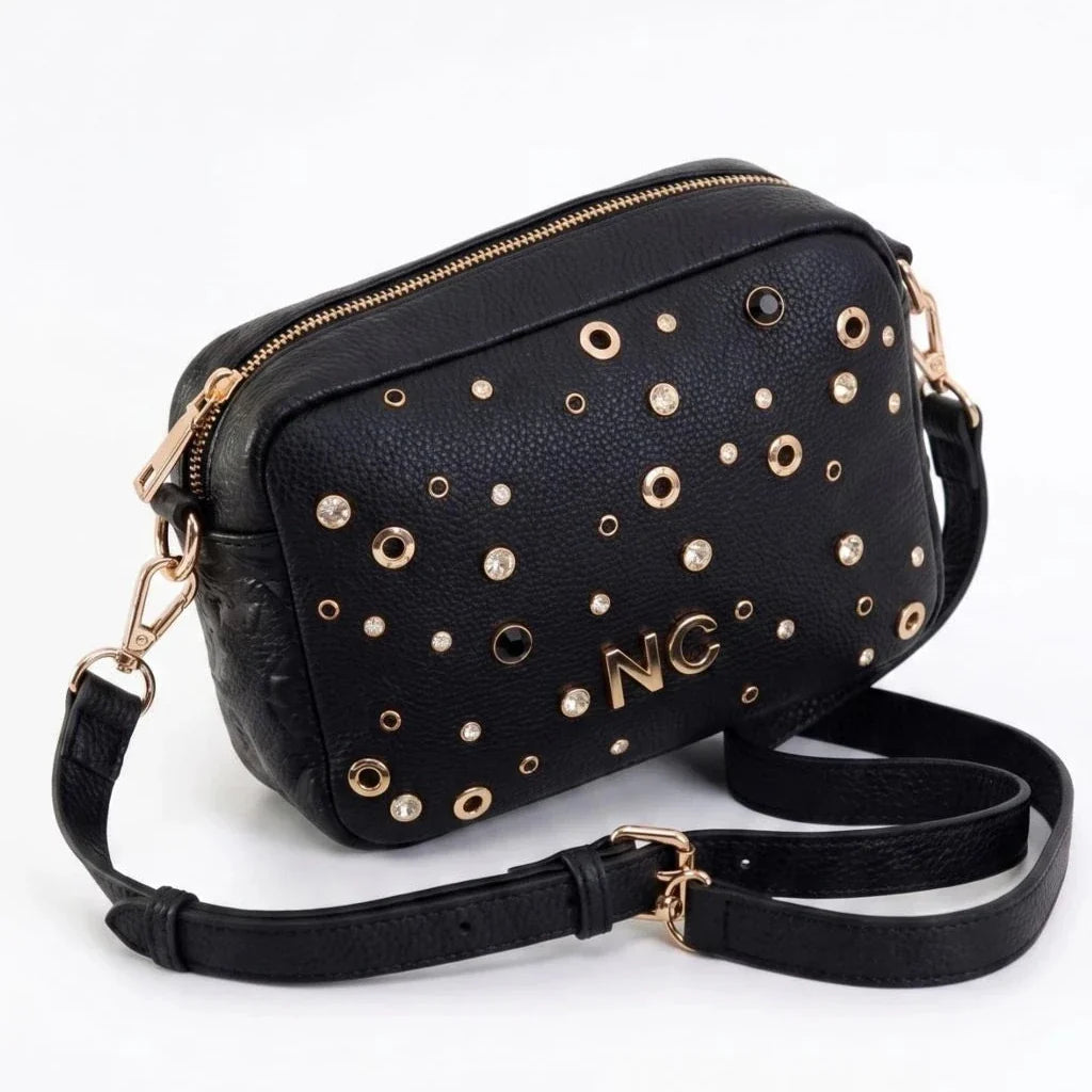 Bandolera Joya con Cristales en Piel Soft