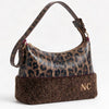 Bolso Bandolera Baguette Leopardo Efecto Potro