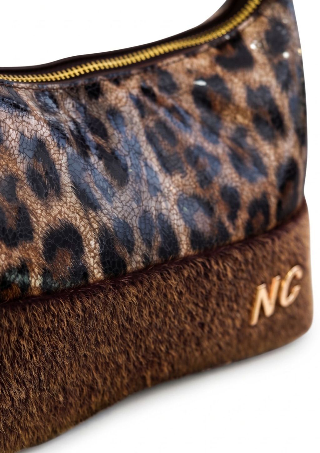 Bolso Bandolera Baguette Leopardo Efecto Potro