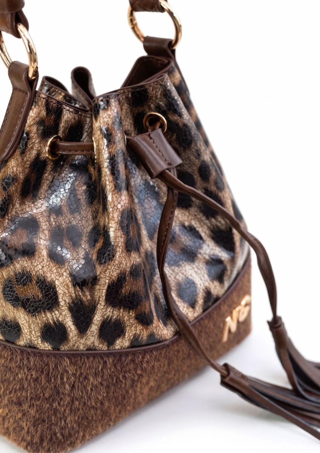 Bolso Bombonera Leopardo Efecto Potro