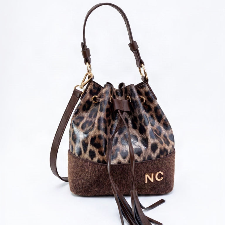 Bolso Bombonera Leopardo Efecto Potro