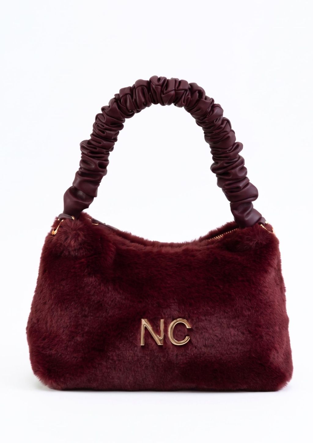 Bolso Baguette en Pelo Soft con Asa Plisada