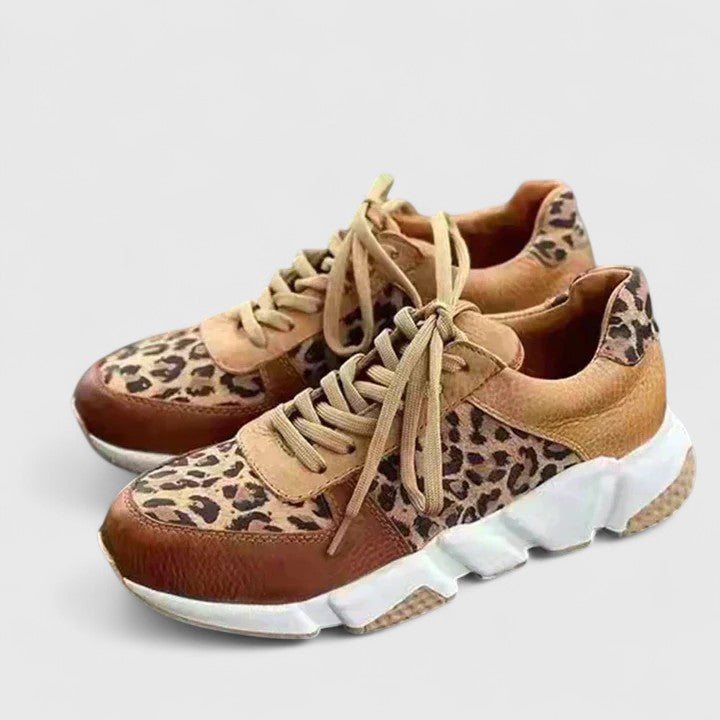 Zapatillas en Piel con Detalle Animal Print Rosalind