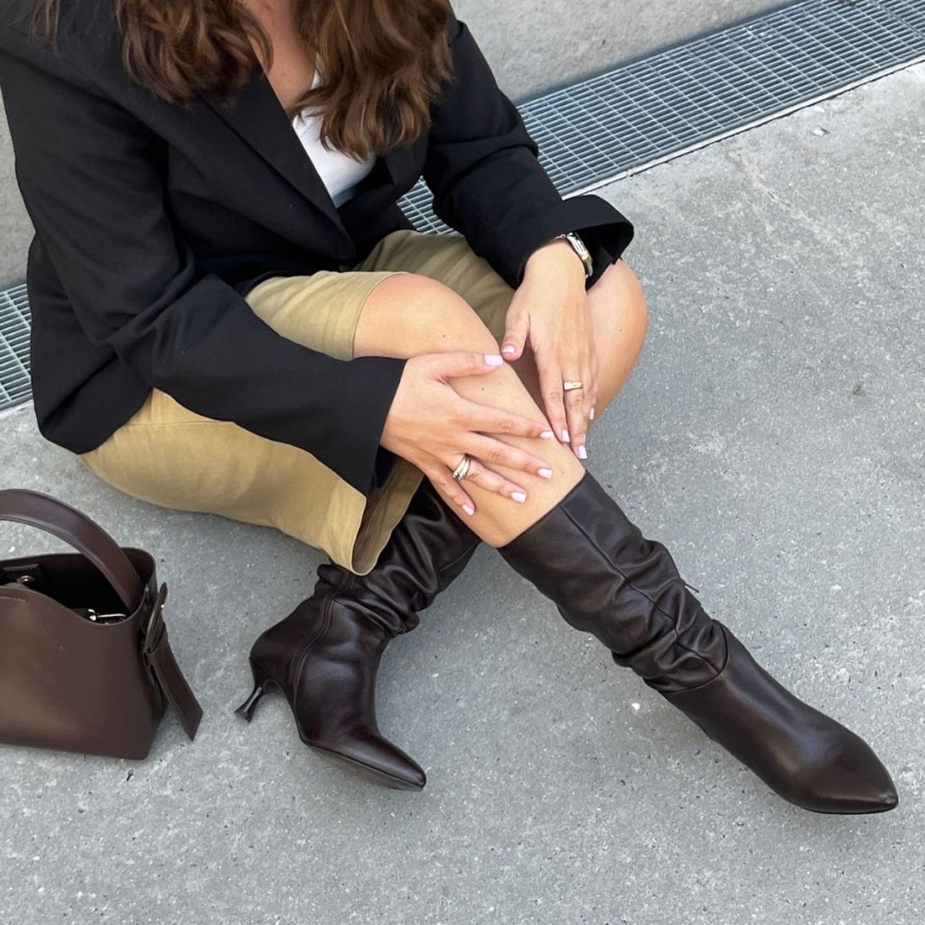 Botas Altas Ergonómicas Mine · Marrón Oscuro
