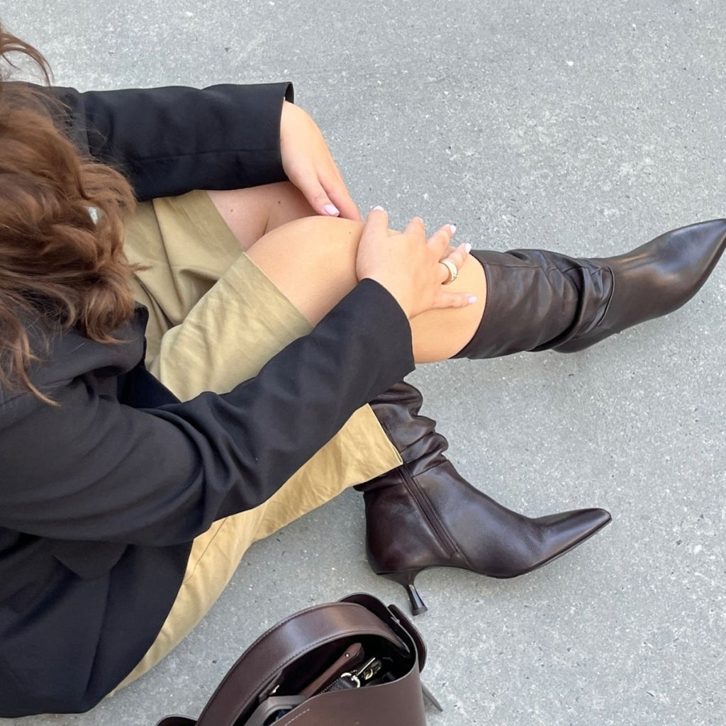 Botas Altas Ergonómicas Mine · Marrón Oscuro