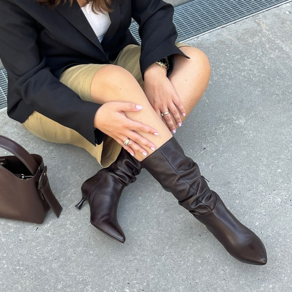 Botas Altas Ergonómicas Mine · Marrón Oscuro