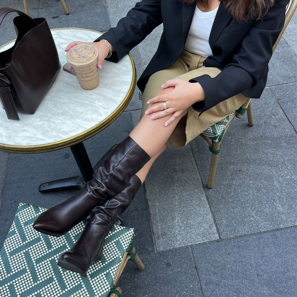 Botas Altas Ergonómicas Mine · Marrón Oscuro
