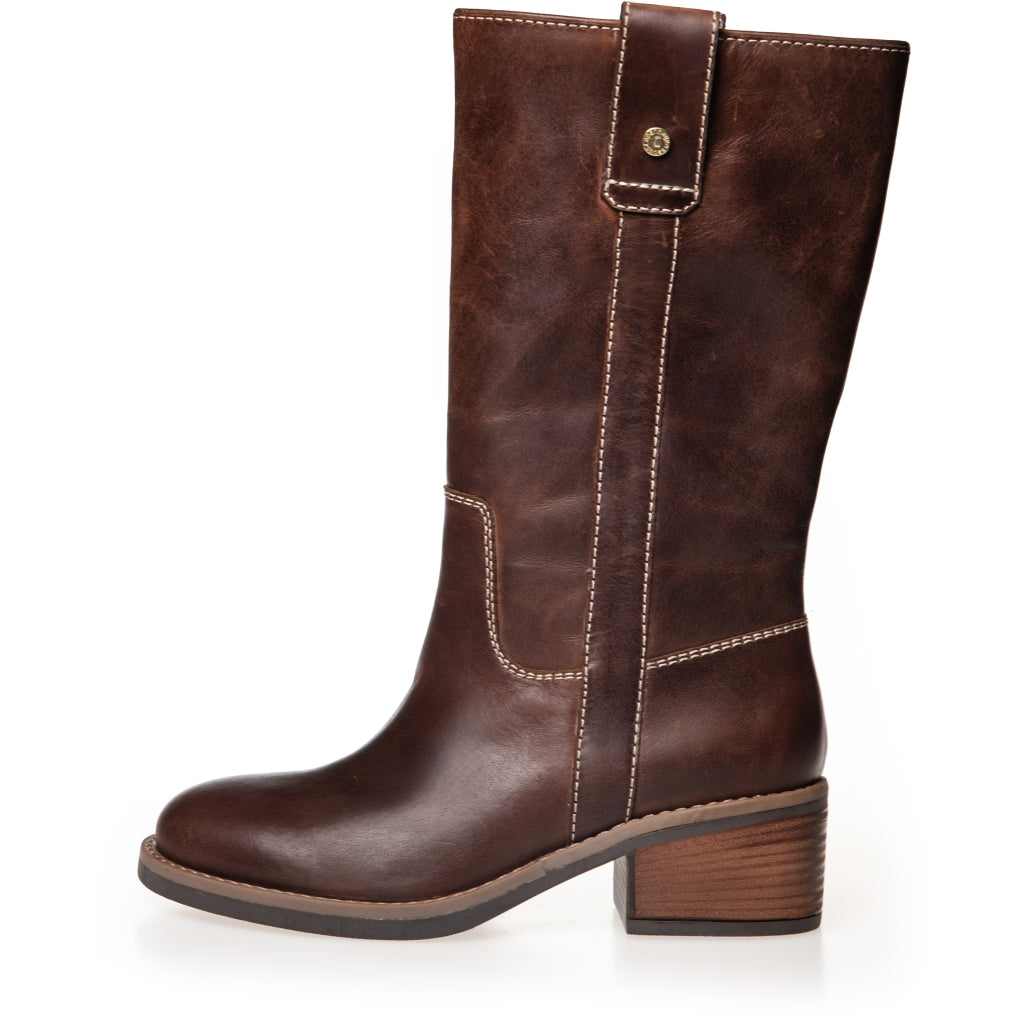 Botas Altas de Cuero My Good Vibes · Chocolate