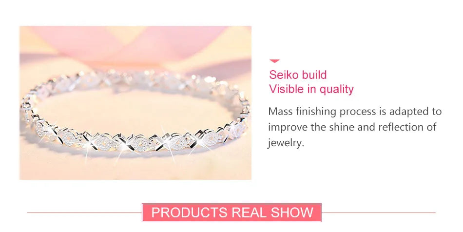 Pulsera Corazones Espaciales en Plata 925