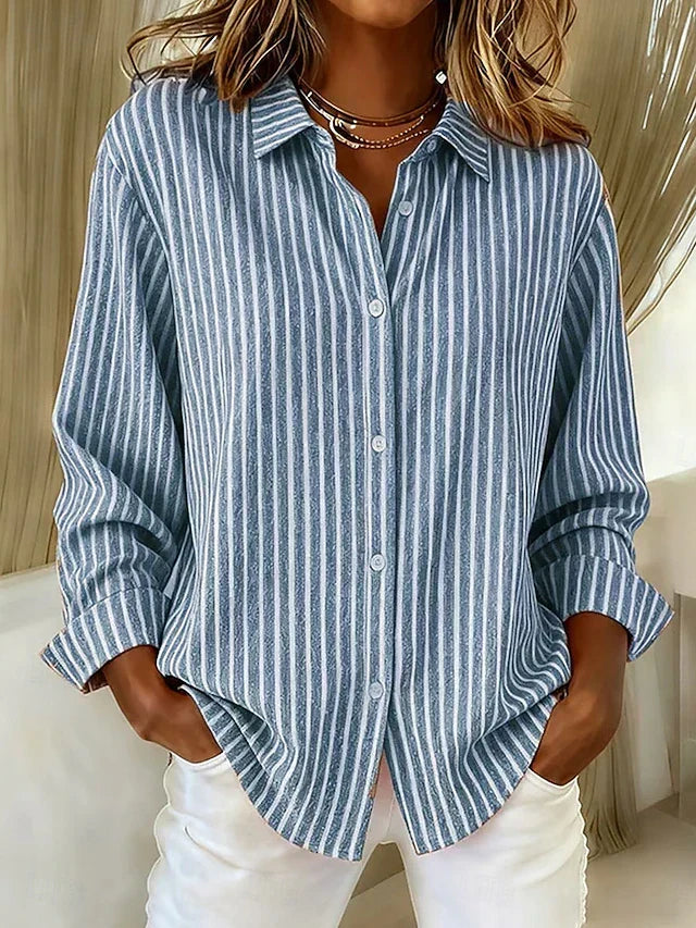Camisa a Rayas con Tapeta de Botones Harriet