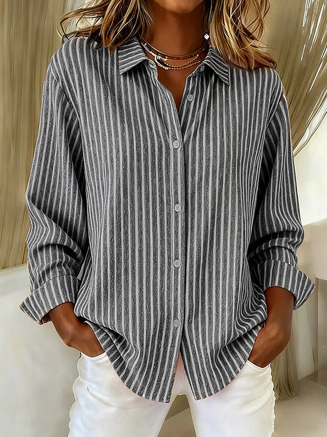Camisa a Rayas con Tapeta de Botones Harriet