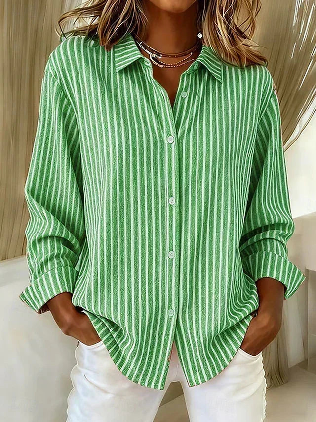 Camisa a Rayas con Tapeta de Botones Harriet