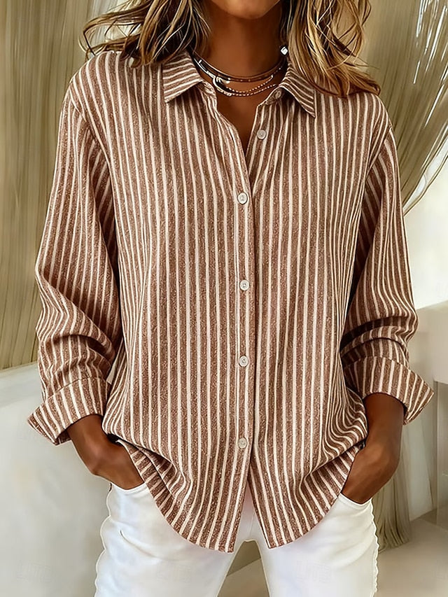 Camisa a Rayas con Tapeta de Botones Harriet