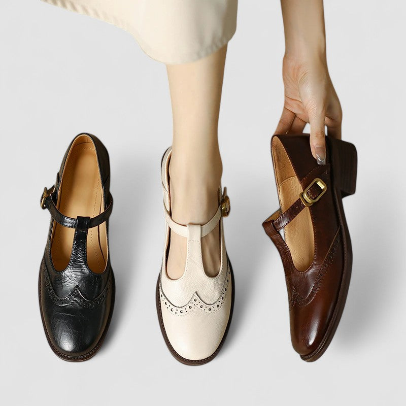 Zapatos Mary Jane con Detalle Brogue Beatrice