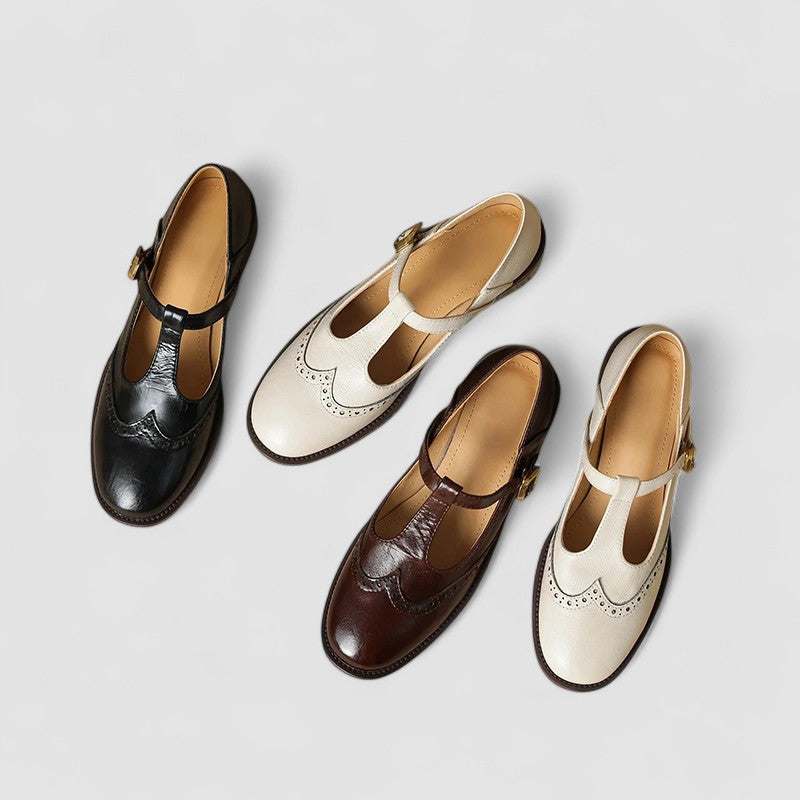 Zapatos Mary Jane con Detalle Brogue Beatrice