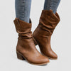 Botas Arrugadas con Tacón Medio Cómodo Eleanora