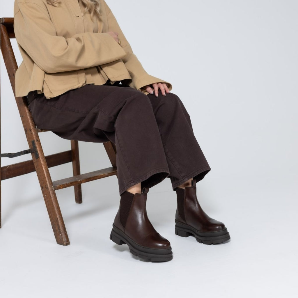 Botines de Piel The Celeste Low · Marrón