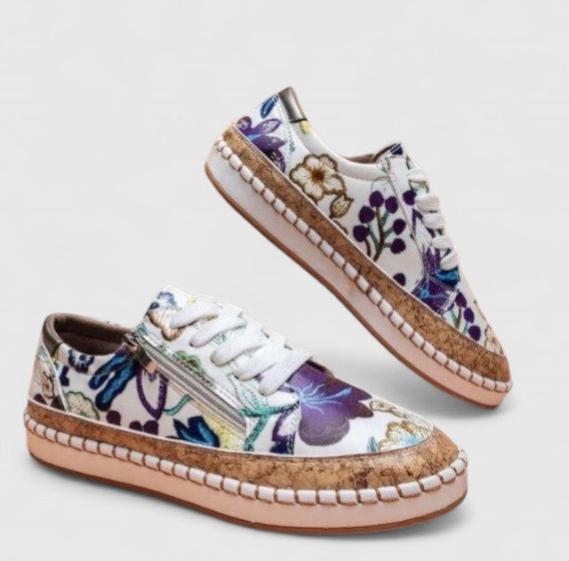 Zapatillas con Plataforma y Bordado Floral Daphne