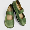 Zapatos Mary Jane en Piel Genuina Olive