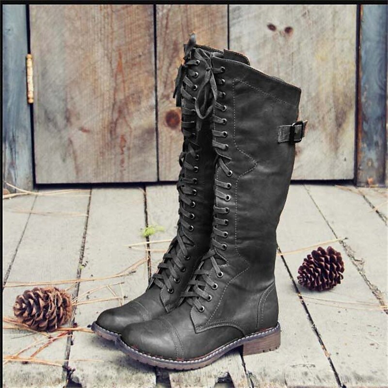 Botas de Montar en Piel con Cordones 'Beatrice'