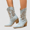 Embroidered Western Ankle Botas Callie