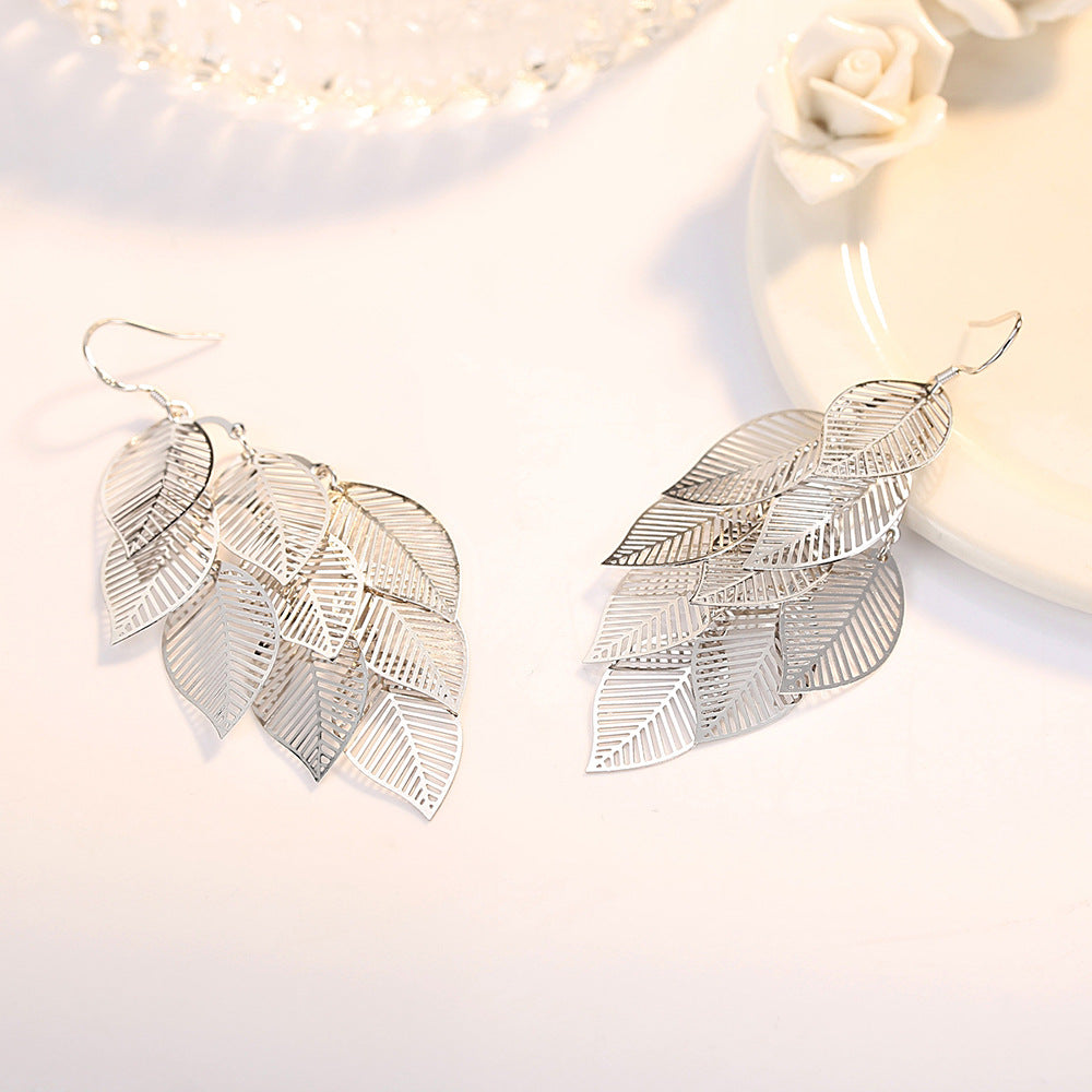 Pendientes Hojas en Plata de Ley