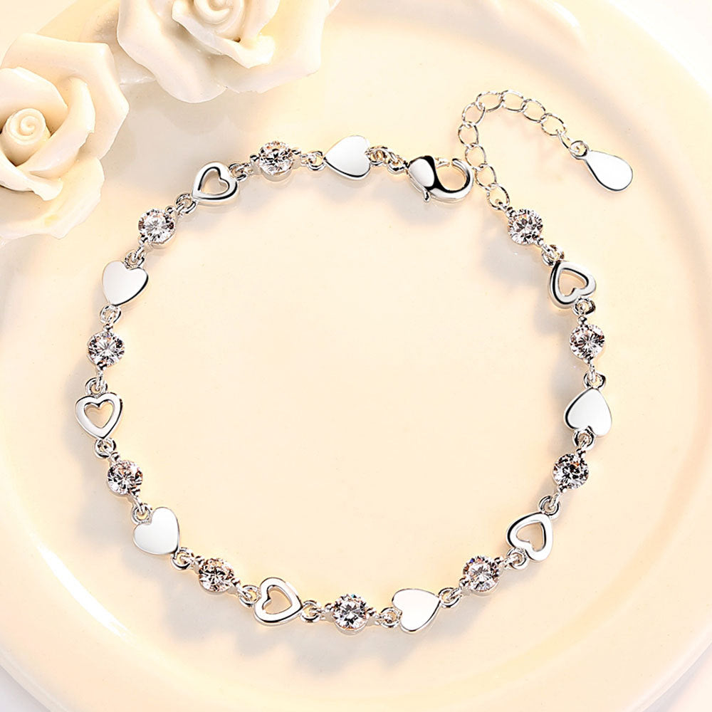 Pulsera Corazones del Universo en Plata 925