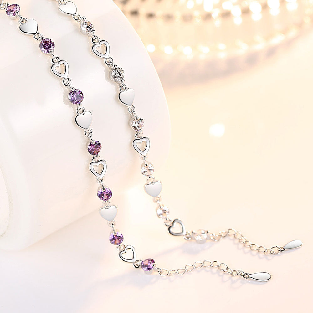 Pulsera Corazones del Universo en Plata 925