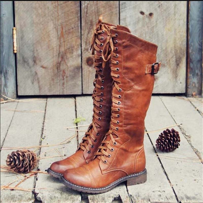 Botas de Montar en Piel con Cordones 'Beatrice'